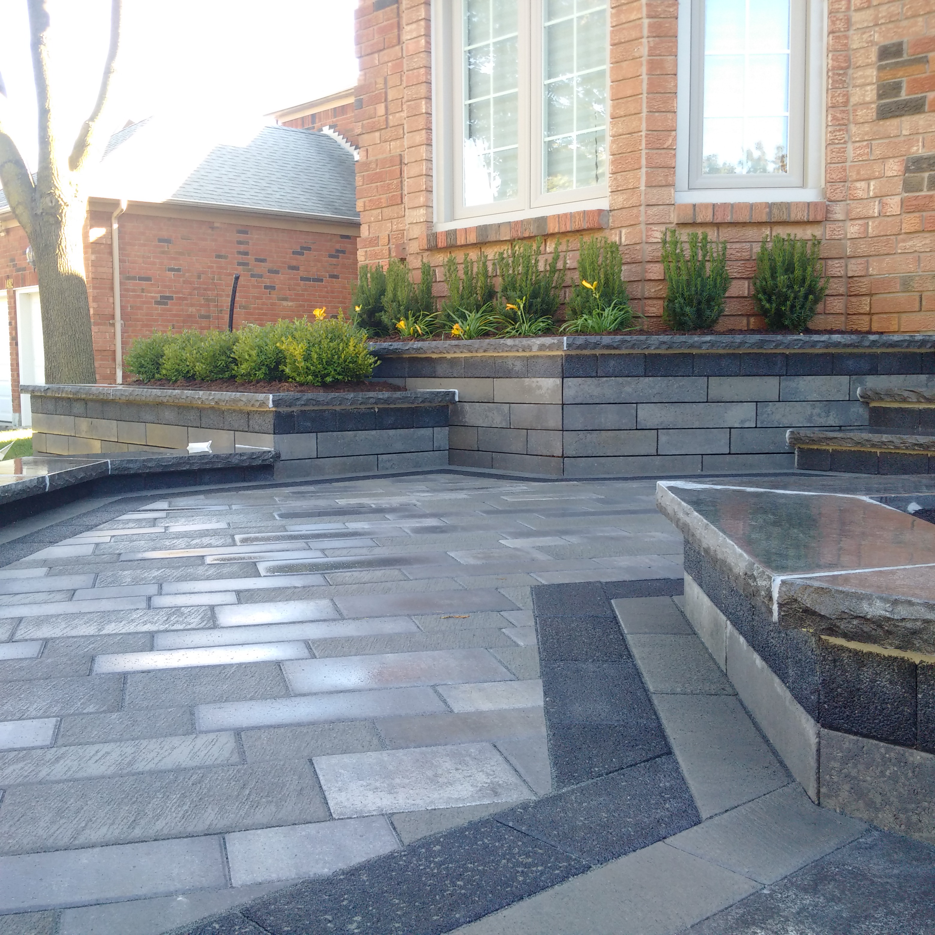 Completed interlock and landscape work on site