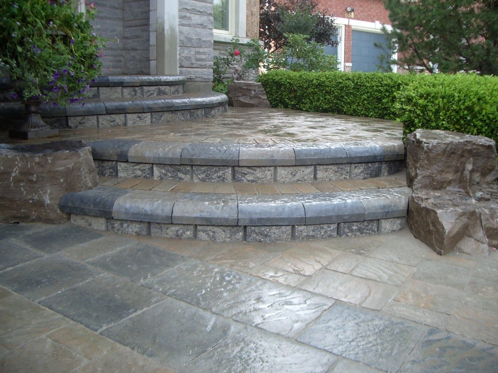 Finished patio paving on a residential property